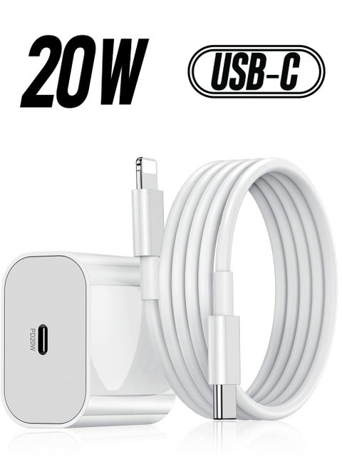 20W PD Charger for iPhone Original 20W PD Fast Type C Wall Charger with Charging Compatible Compatible with iPhone13/13 Mini Pro Max/12 Pro Max/12 Mini/11 Pro Max/Xs Max/XR/X/8Plus,iPad