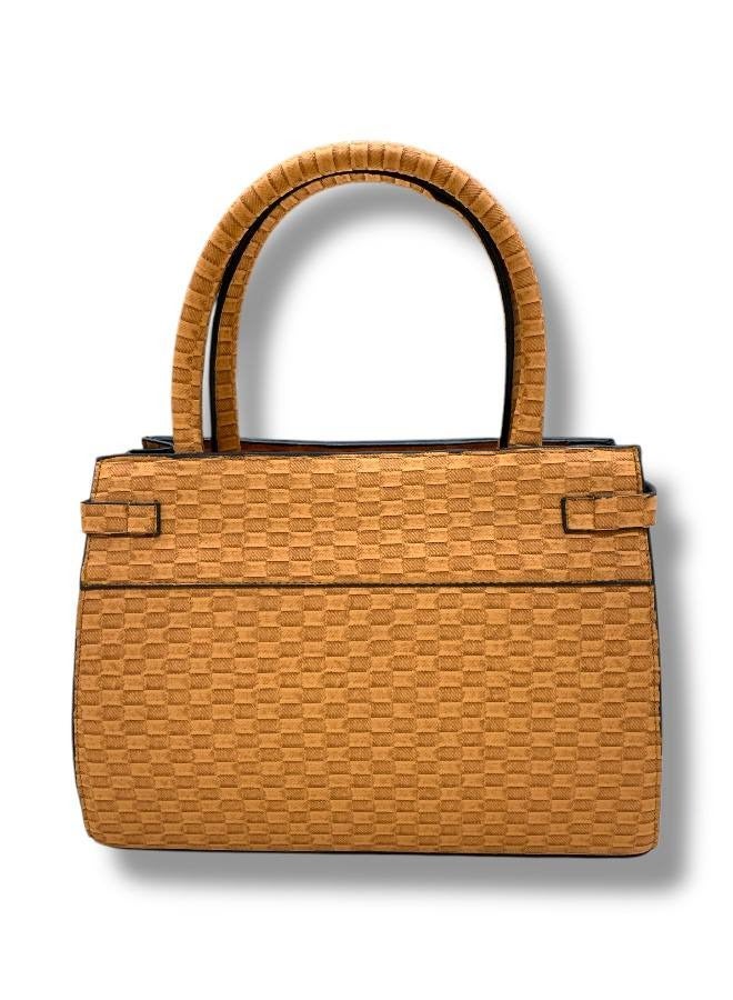 A handbag and a crossbody in havan color that combines simplicity and luxury - Image 4