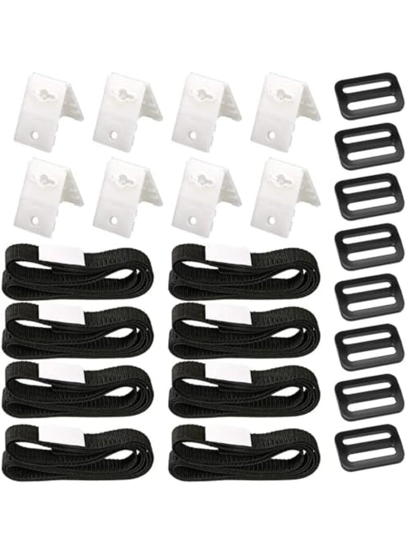 SYOSI Solar Cover Reel Attachment Kit, Swimming Pool Blanket Straps and Clips, Durable Nylon Straps with Fastener Plates for In-Ground Pool Cover Reels, Secure and Easy Installation (Black) - Image 1