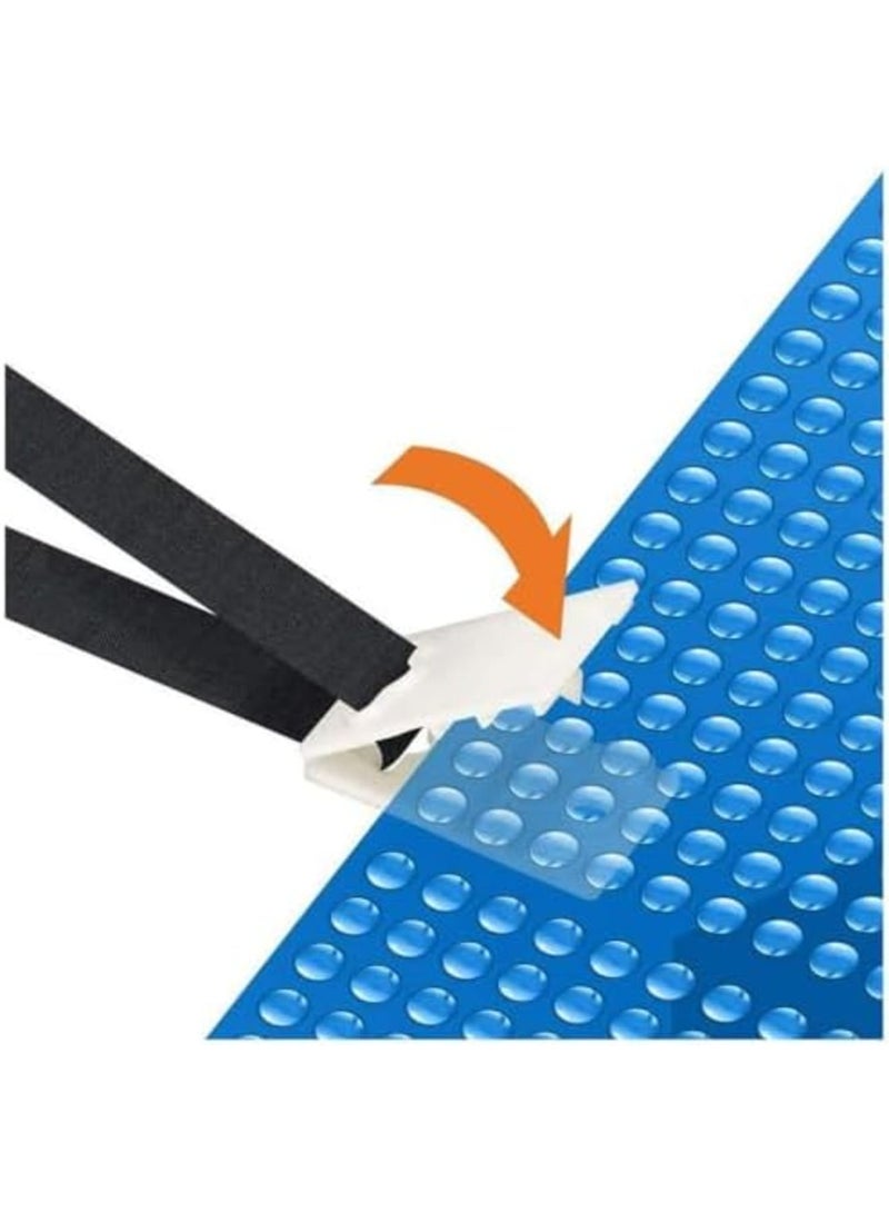 SYOSI Solar Cover Reel Attachment Kit, Swimming Pool Blanket Straps and Clips, Durable Nylon Straps with Fastener Plates for In-Ground Pool Cover Reels, Secure and Easy Installation (Black) - Image 5