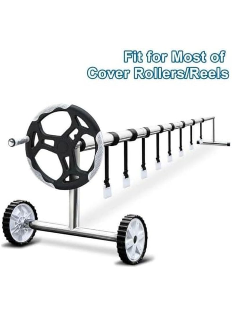 SYOSI Solar Cover Reel Attachment Kit, Swimming Pool Blanket Straps and Clips, Durable Nylon Straps with Fastener Plates for In-Ground Pool Cover Reels, Secure and Easy Installation (Black) - Image 4