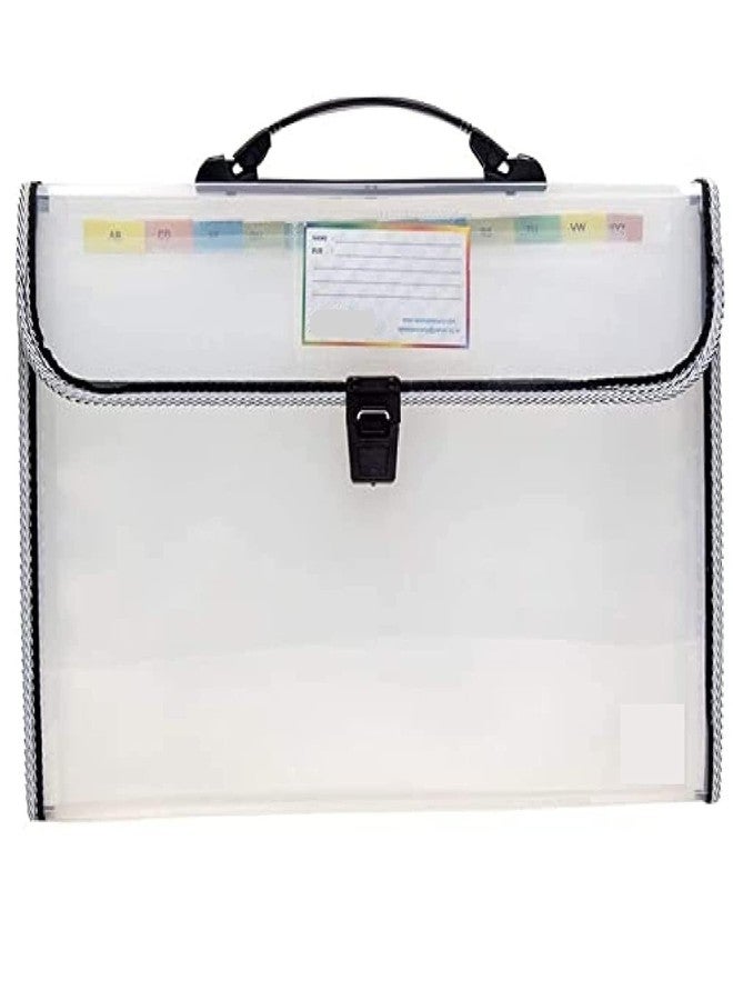 Rangwell Expanding File Folder with 12 Pockets with Handle and Buckle Closure for A4 Size Documents | Expanding File Organizer | Waterproof Accordian File Folder Filing Briefcase - Image 1