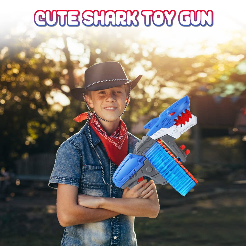 ColdFire Soft Bullet Toy Gun for Boys Toy Foam Blasters  Guns with 120 Soft Bullets 40Dart Rotating Drum Foam Dart Gun Shooting Games Shark Toys Birthday for Kids Teens Adults 6 - Image 3