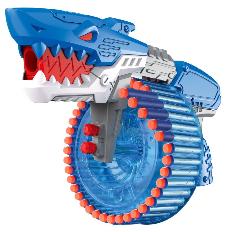 ColdFire Soft Bullet Toy Gun for Boys Toy Foam Blasters  Guns with 120 Soft Bullets 40Dart Rotating Drum Foam Dart Gun Shooting Games Shark Toys Birthday for Kids Teens Adults 6 - Image 2