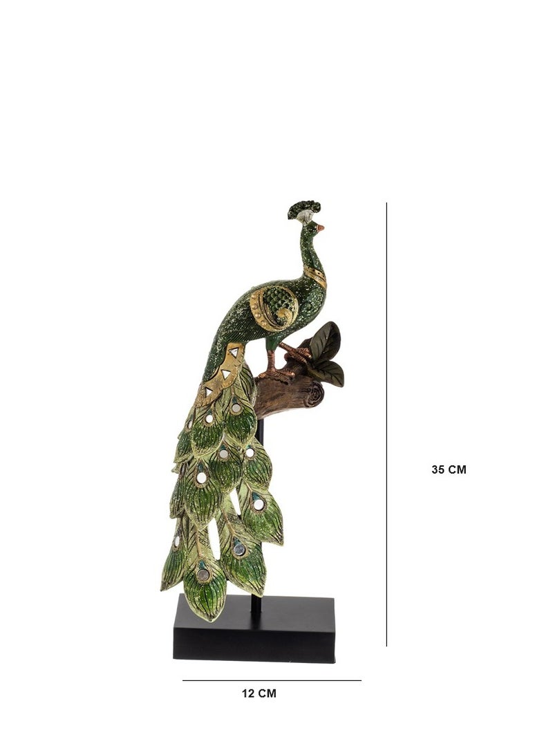 دانيا مجسم ديكور طائر الطاووس على قاعدة  بتصميم أنيق و جميل