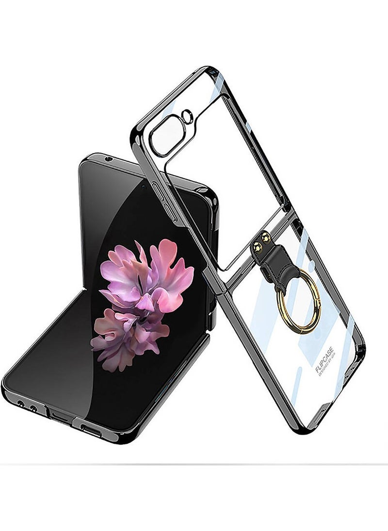 Rona Store Galaxy Z Flip 6 Case Zore Ring Case Cover-Black  - Image 1
