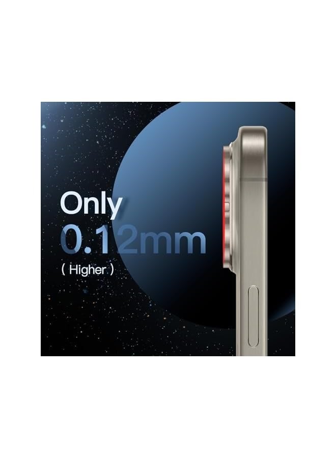 JETech Camera Lens Protector for iPhone 15 Pro 6.1-Inch and iPhone 15 Pro Max 6.7-Inch, Full Coverage 9H Tempered Glass Ring Cover, Matte Metal Plate, Case Friendly, 1-Pack (Natural Titanium) - Image 5