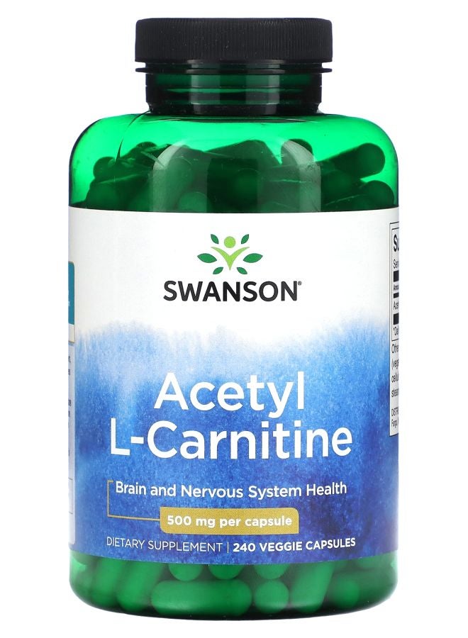 Acetyl L-Carnitine 500 mg 240 Veggie Capsules