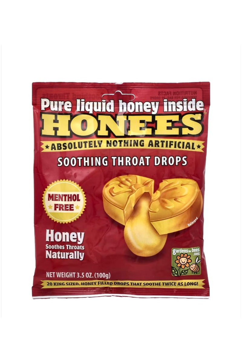 Honees Soothing Throat Drops Honey 20 King Size Drops 3.5 oz (100 g) - Image 1