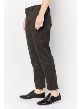 DeFacto Men Regular Fit Textured Chino Pants, Dark Grey  - Image 4
