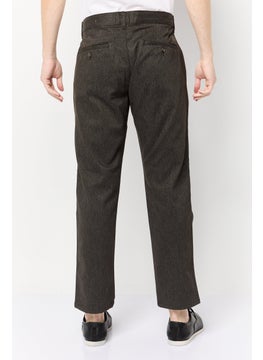 DeFacto Men Regular Fit Textured Chino Pants, Dark Grey  - Image 2