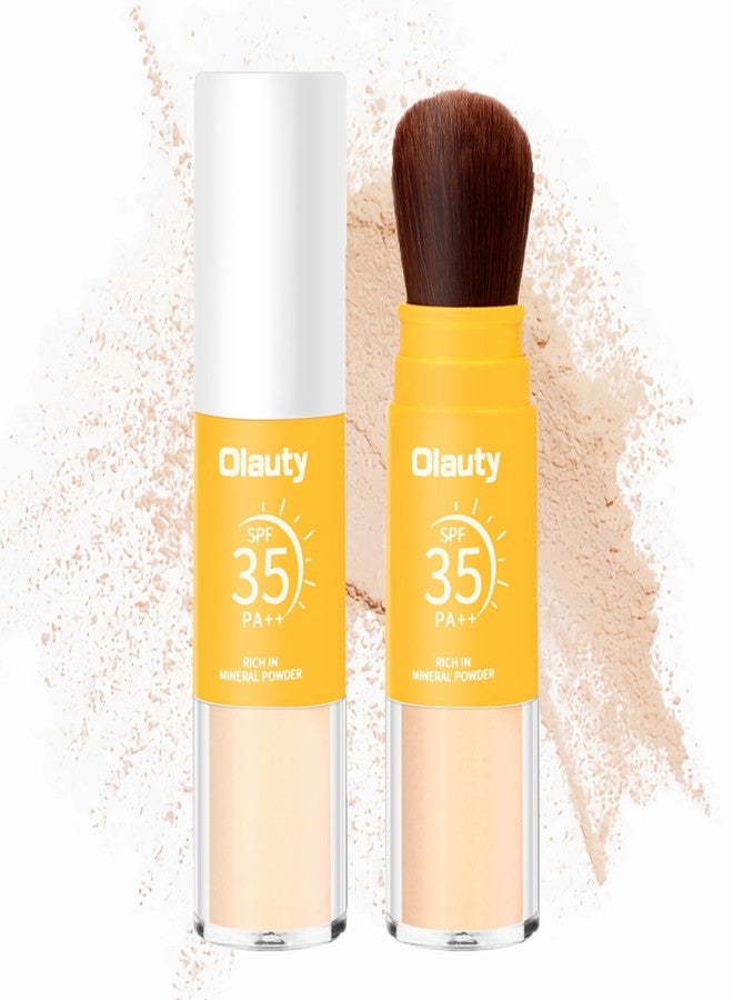 Deepmind Mineral Hair Sunscreen Setting Powder, SPF 35, Matte Oil Control Mineral Brush on Sunscreen Powder for Face & Scalp, Natural Loose Setting Face Powder, Lasting Lightweight Breathable (02# Medium, 8g) - Image 1