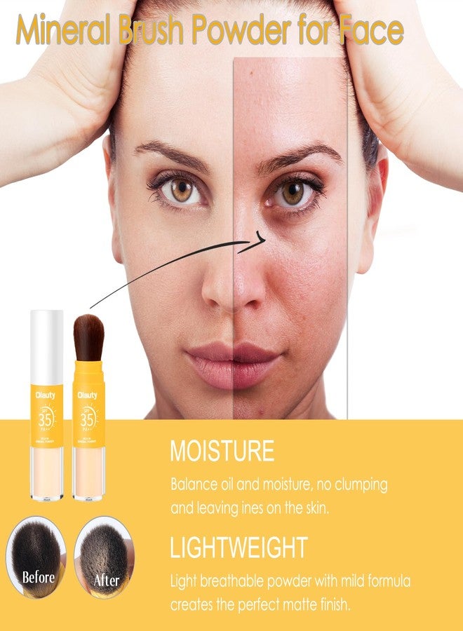 Deepmind Mineral Hair Sunscreen Setting Powder, SPF 35, Matte Oil Control Mineral Brush on Sunscreen Powder for Face & Scalp, Natural Loose Setting Face Powder, Lasting Lightweight Breathable (02# Medium, 8g) - Image 2