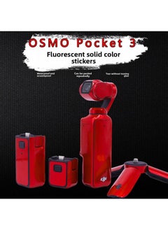 ماركة غير محددة ينطبق على DJI OSMO Pocket 3 ملصقات الكاميرا مجموعة كاملة من الألوان الصلبة الفلورسنت المقاومة للماء والخدش - اللون: أخضر فلوري  - Image 2