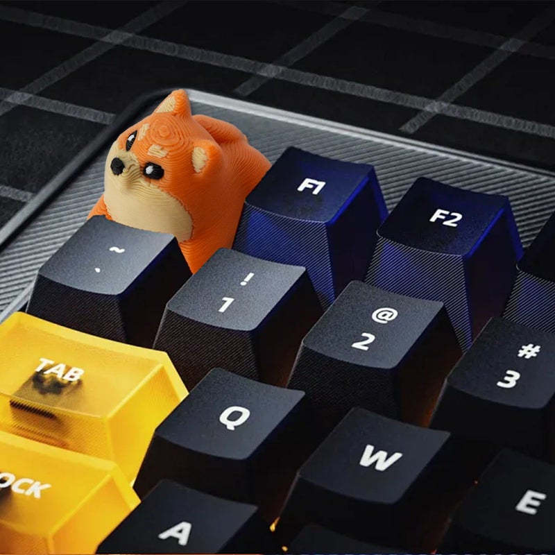 Matted White Shiba Inu Keycap Pbt Two Tone Injection Molded Mechanical Keyboard Keycap Oem Profile For Gaming Characters Never Wear Off Wear Resistant Oil Repellent Esports Gaming Accessories - Image 4