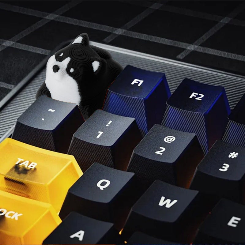 Matted White Shiba Inu Keycap Pbt Two Tone Injection Molded Mechanical Keyboard Keycap Oem Profile For Gaming Characters Never Wear Off Wear Resistant Oil Repellent Esports Gaming Accessories - Image 2