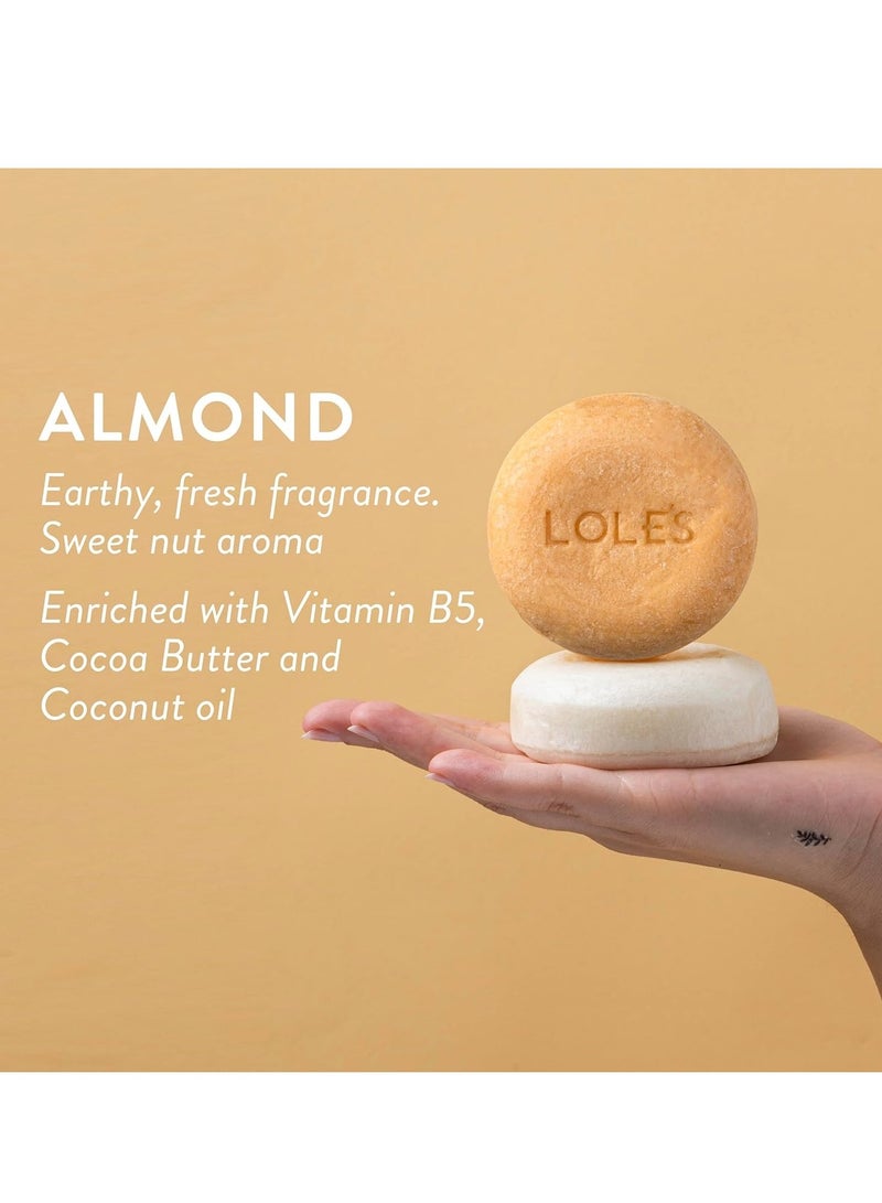 LOLE'S Shampoo Bar and Conditioner 2in1 with Almond Oil for Nourish & Deep Moisture, Moisturizes & Cleans Scalp, Travel Shampoo, Silicone Free, 100g - Image 3