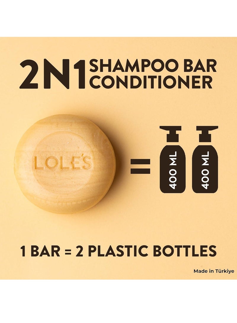 LOLE'S Shampoo Bar and Conditioner 2in1 with Almond Oil for Nourish & Deep Moisture, Moisturizes & Cleans Scalp, Travel Shampoo, Silicone Free, 100g - Image 4