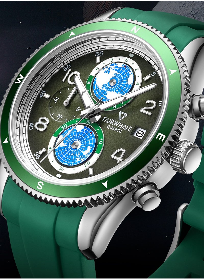 Mark Fairwhale - Men's Watches Quartz Luxury Waterproof Resin Green Strap Watches Sports Watches Men's Waterproof Watches Men's Automatic Watch Chronographs - Image 1