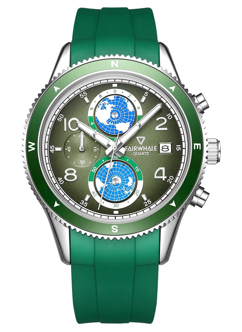 Mark Fairwhale - Men's Watches Quartz Luxury Waterproof Resin Green Strap Watches Sports Watches Men's Waterproof Watches Men's Automatic Watch Chronographs - Image 1