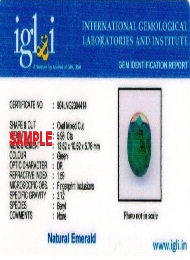 Stone Jewels 7.75 Carat Emerald Pachu Stone Colombia High Rated Panna Gemstone by IGL Lab Certified for Unisex - Image 4