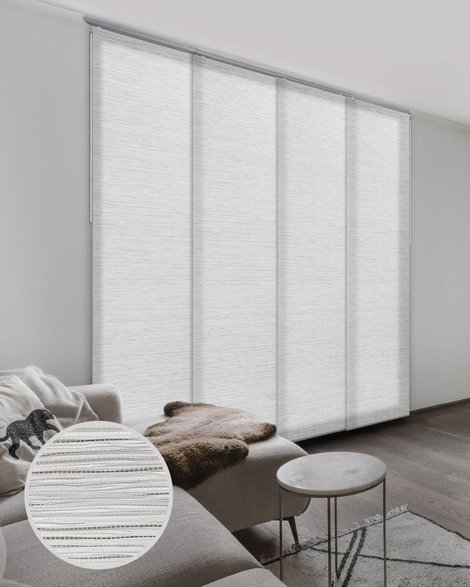ADJUSTABLE SLIDING PANEL TRACK BLINDS VERTICAL BLINDS ROOM DIVIDERS WALLS CLOSET DOORS EXTENDABLE TRACK FROM 458 TO 86 W TRIMMABLE PANEL CURTAINS UP TO 96 H MICA
