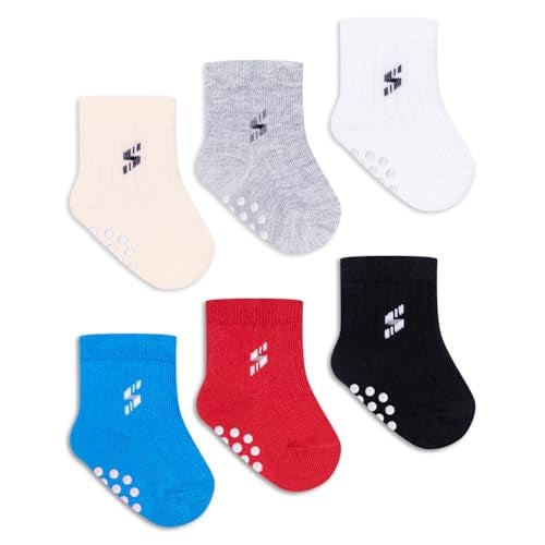 Supersox Ankle Length Soft, Cute & Cozy Socks for Babies, Made with Breathable, Anti Odour & Moisture Absorbent Combed Cotton with Silicone Grip & Extra Durable Welt (Pack Of 6)(12-24 Months) - Image 1