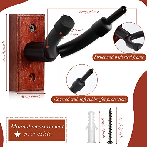 Tatuo 4 Pcs Violin Wall Mount Hanger Viola Metal Wooden Guitar Stand Bow Holder Music Room Decor Screws Home Studio String Instrument Accessories Art Practice - Image 3