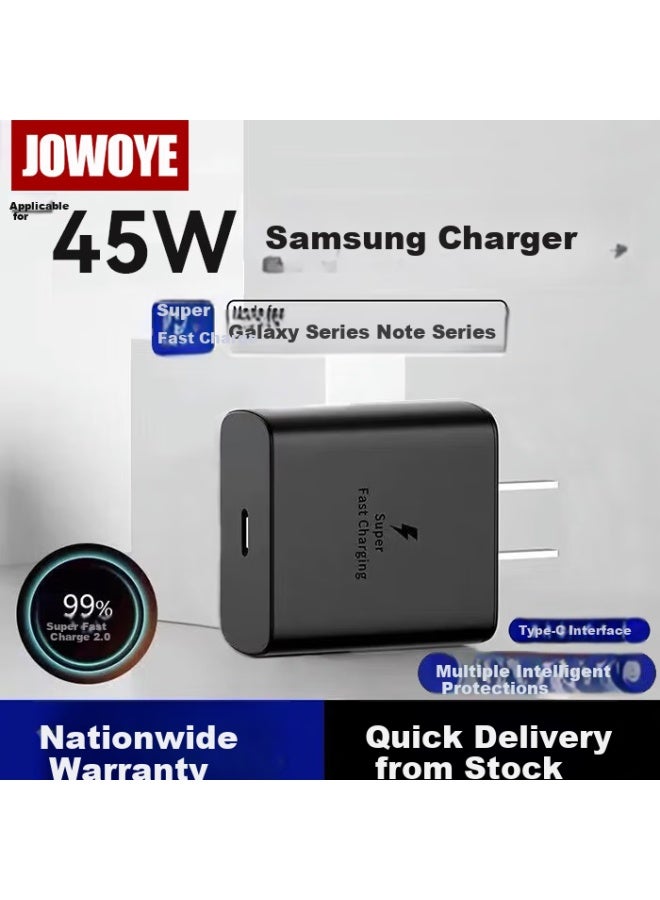 Jowoye 45W Super Fast Charging Adapter For Samsung Phones, Compatible With S22+, S24 Ultra, Fold5, S23U, S25+, Tabs8, S9, Tablets, Type-C Ultra-Fast Charging Plug - Image 1