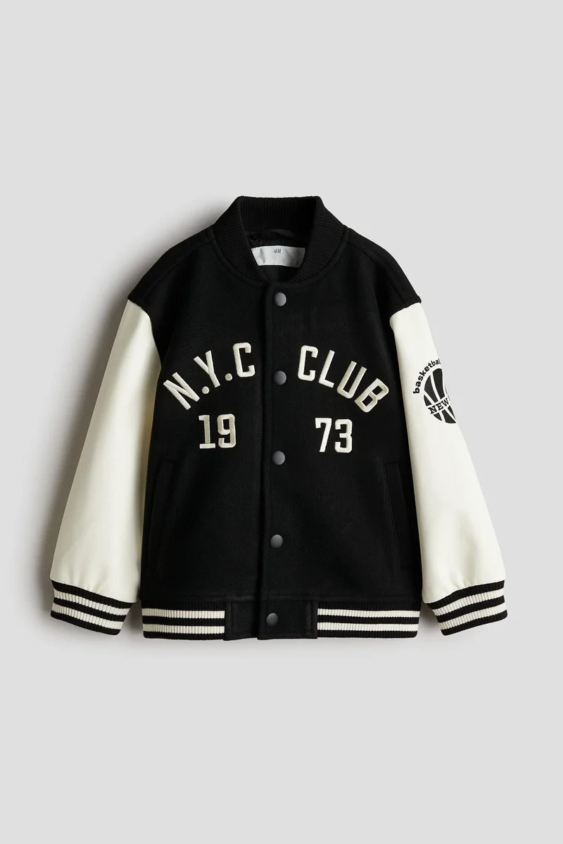 اتش اند ام جاكيت بيسبول مُبطن