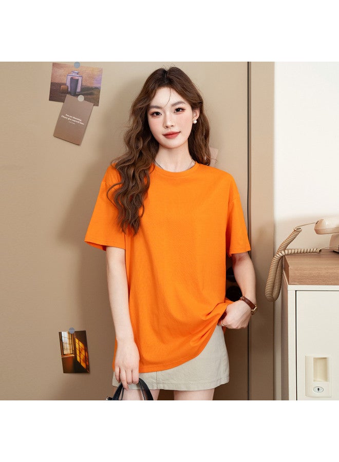 Jeanswest Solid Color Simple Casual Round Neck Short Sleeve T-Shirt, Versatile Loose Fit Slimming And Flattering Basic Lazy Style Top - Image 3