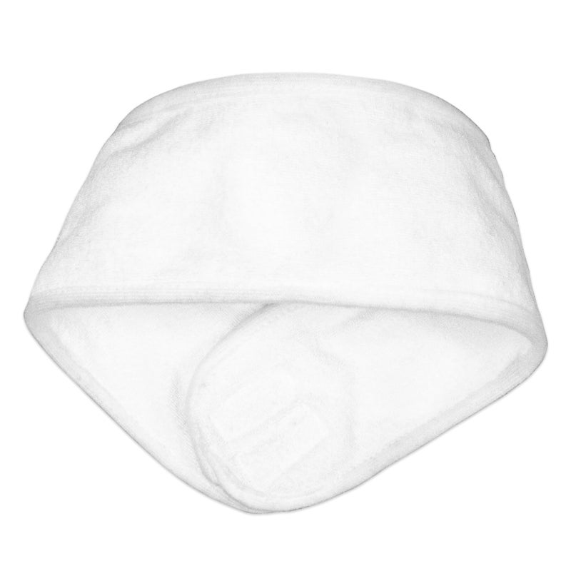 Eurow Luxe Adjustable Microfiber Headband for Skincare, Makeup, Spa, & Fitness, Unisex, Soft & Absorbent, One Size Fits Most, Washable & Reusable, 24 Inches, White - Image 1