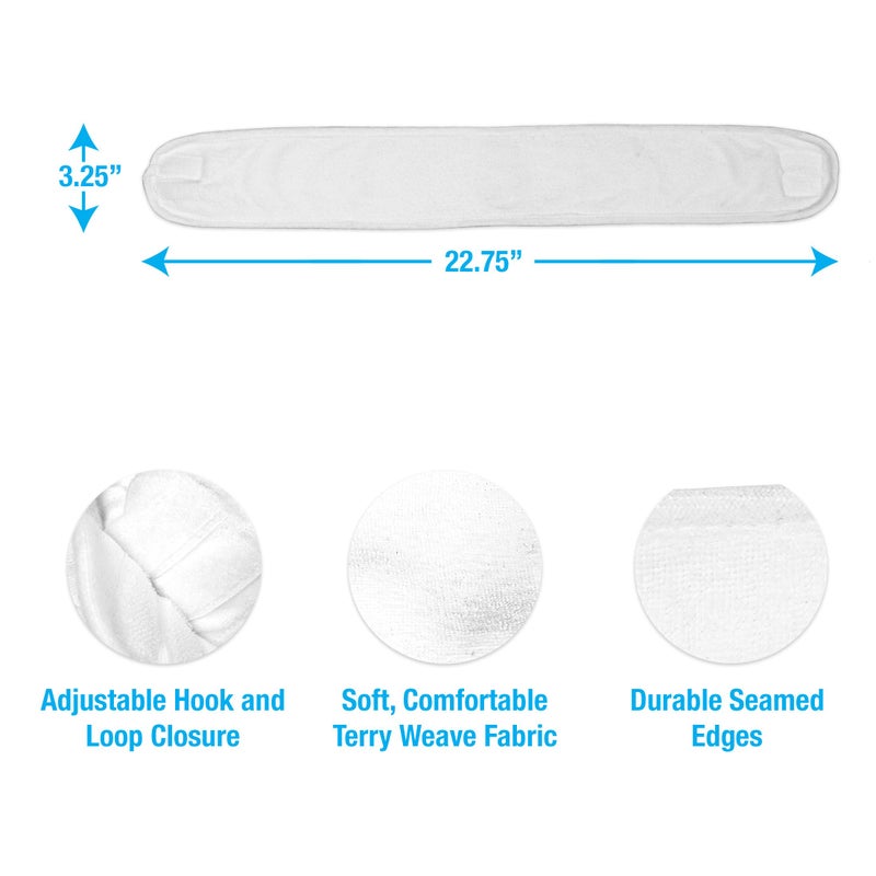 Eurow Luxe Adjustable Microfiber Headband for Skincare, Makeup, Spa, & Fitness, Unisex, Soft & Absorbent, One Size Fits Most, Washable & Reusable, 24 Inches, White - Image 5