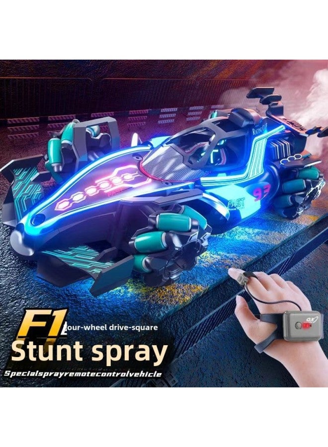 Loquat F1 Equation Remote Control Stunt Racing Four-wheel Drive Light Spray Gesture Induction Children's Stunt Drift Toy Car-Color:F1 Stunt Remote Control Car  Handle Remote Control-Specifications:Top Equi - Image 2