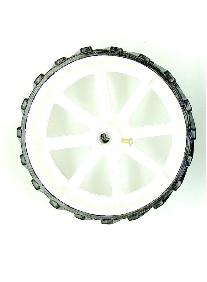 Invento INVENTO 4pcs 110mm x 40mm Plastic Robotic Wheel Durable Rubber White Tire Wheel with metal collet for DC Geared Motor RC Car Robot  - Image 5