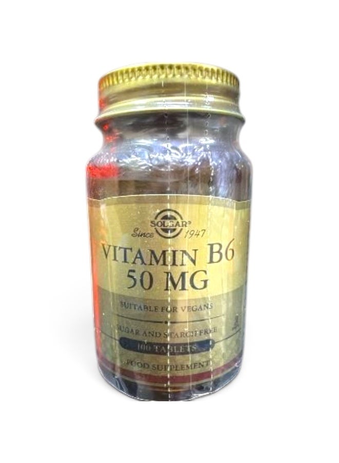 Solgar Vitamin B6, 50 mg - 100 Tablets - Image 1