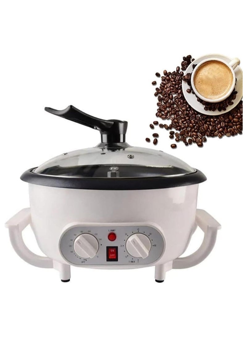 DLC Electric Coffee Roaster Machine 750g – 800W Multifunction Bean Roasting Machine with Stainless Steel Stir Bars, Safety Handle & Control Panel 800 W 38252 white - Image 1