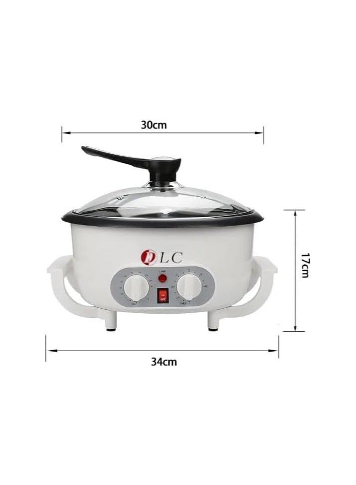 DLC Electric Coffee Roaster Machine 750g – 800W Multifunction Bean Roasting Machine with Stainless Steel Stir Bars, Safety Handle & Control Panel 800 W 38252 white - Image 4