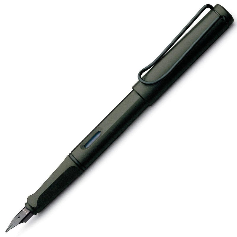 Safari Medium Nib Fountain Pen | Sturdy Plastic, Umbra | Metal Clip, Ergonomic Grip | Black Chromium-Plated Steel Nib | with Ink Cartridge T 10 Blue | with Converter Z 28