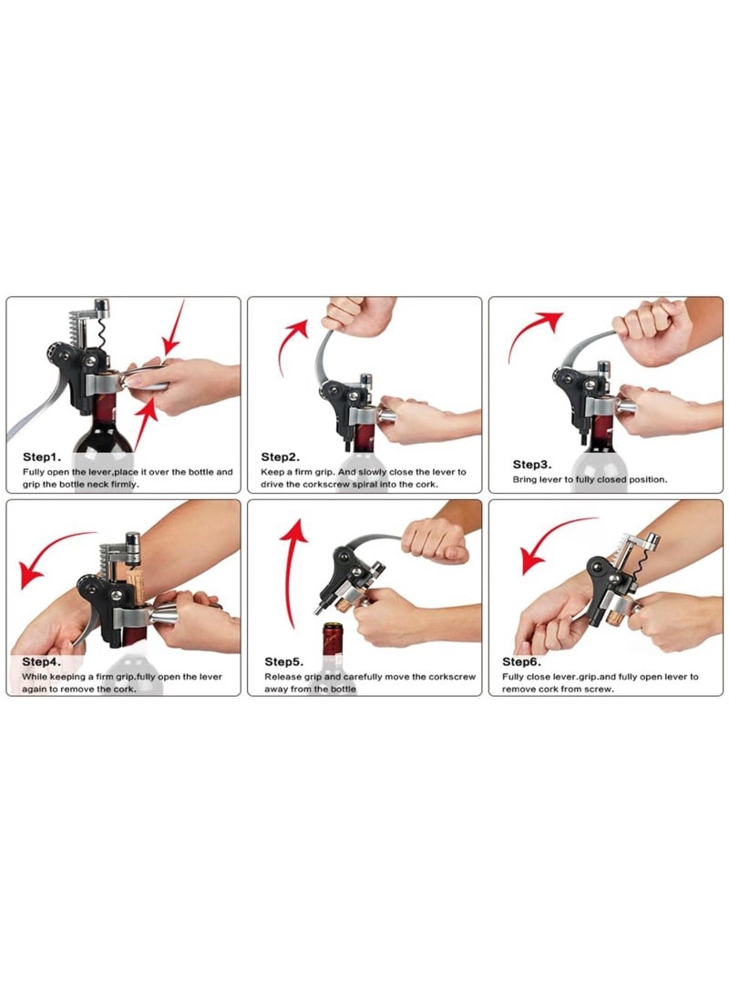 general Wine corkscrew, wine bottle opener, wine accessory corkscrew set, red wine opener set (with wooden box), wine gifts (luxury packaging) - Image 5