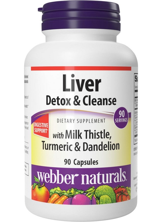 Webber naturals Webber Naturals Liver Detox & Cleanse with Silymarin Milk Thistle, Artichoke, Turmeric and Dandelion Extract, 90 Capsules, Herbal Supplement, Digestive Support, Dairy & Gluten Free - Image 1