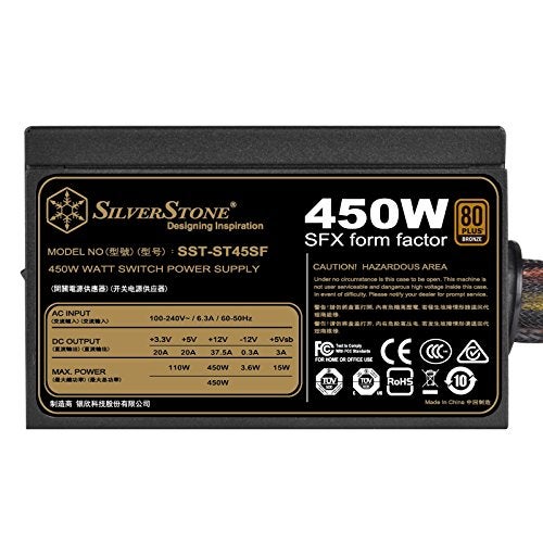 SilverStone Technology 450W SFX Form Factor 80 Plus Bronze Power Supply (ST45SF-V3-USA), SST-ST45SF-V3-USA - Image 2