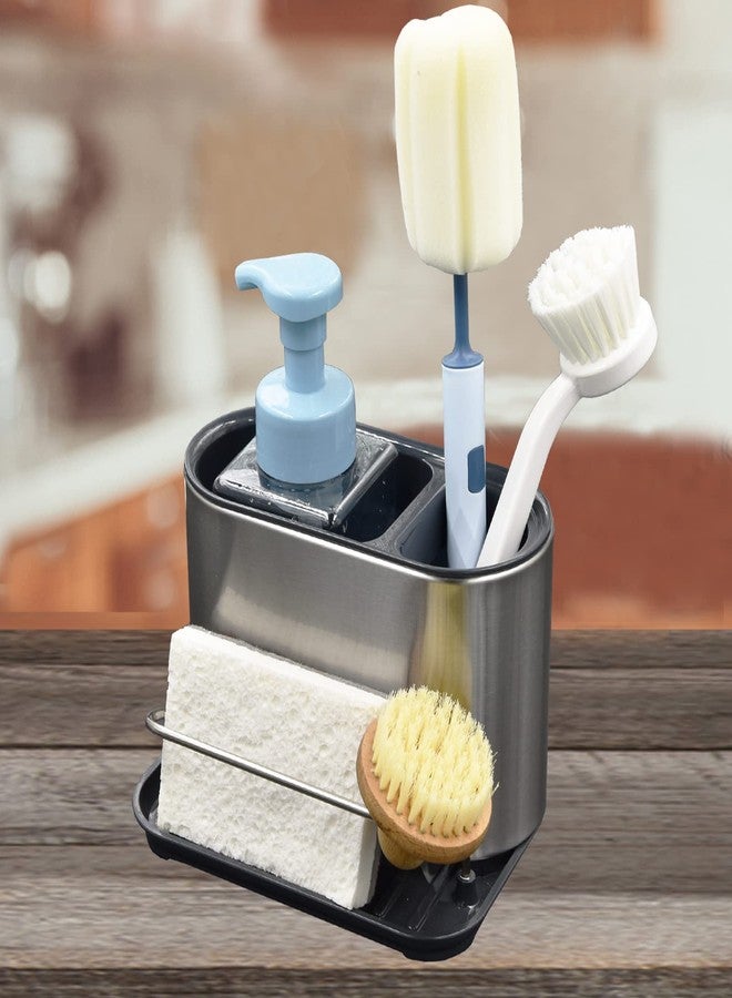 WSKC Sink Sponge Holder, Stainless Steel Sink Caddy for Holding Cleaning Brush for Household use, Dish Brush Holder Drains Water for Kitchen - Image 2