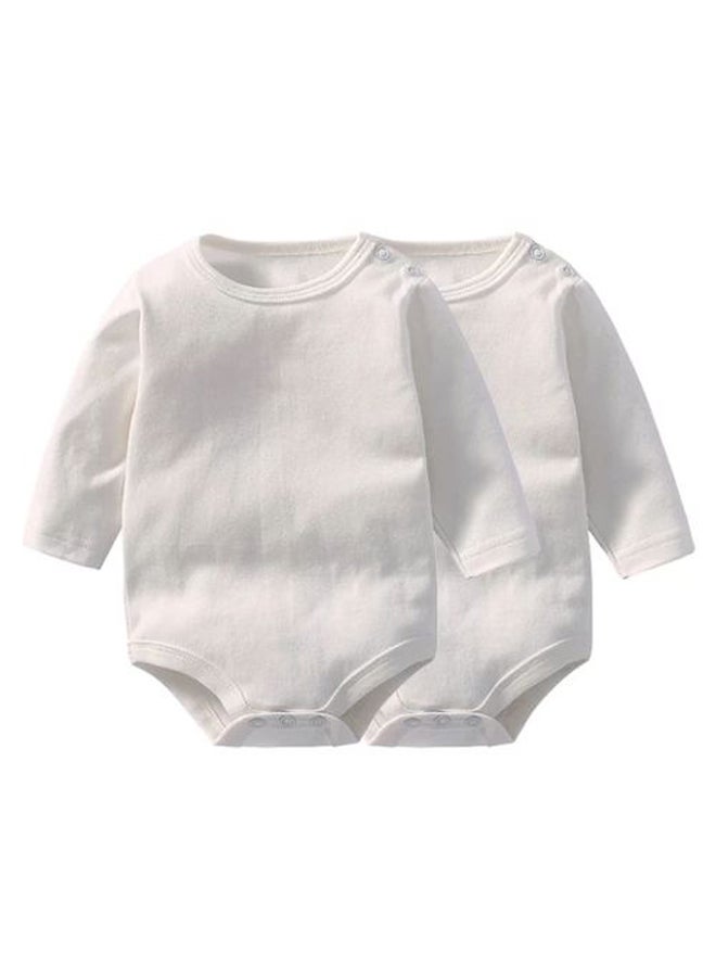 Funny Bunny - (2) Basic Long Sleeves Snap Closure Bodysuit - Image 1