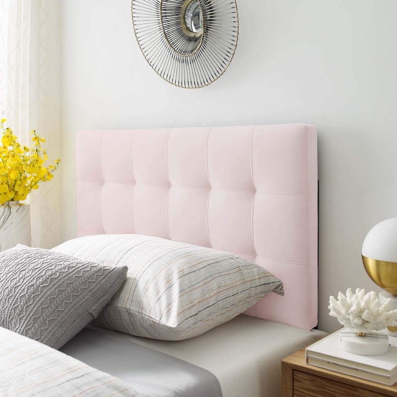 Modway Lily Biscuit Tufted Twin Performance Velvet Headboard, Pink - Image 1