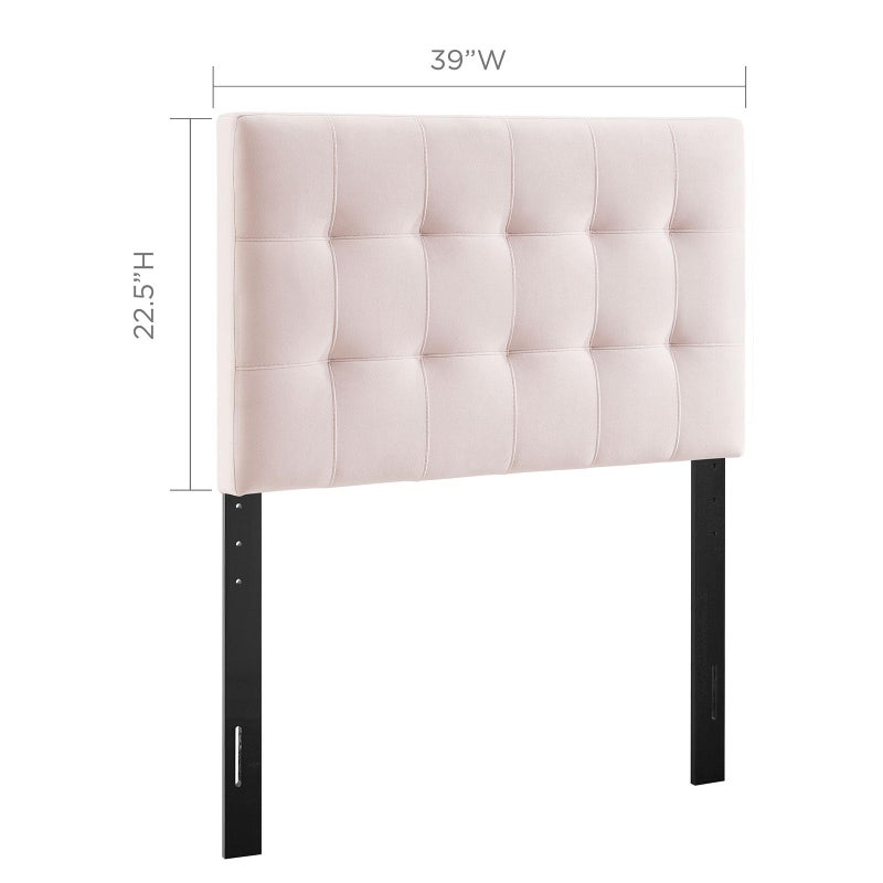 Modway Lily Biscuit Tufted Twin Performance Velvet Headboard, Pink - Image 3