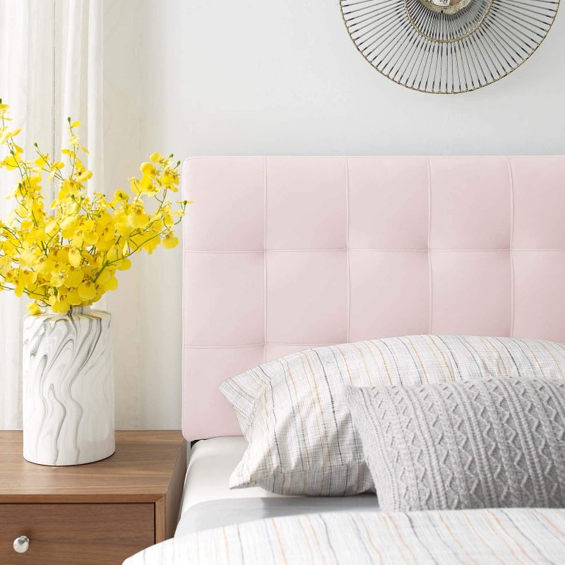 Modway Lily Biscuit Tufted Twin Performance Velvet Headboard, Pink - Image 5