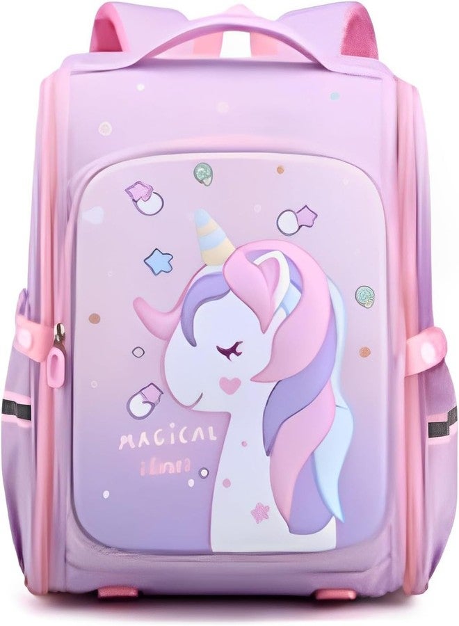 RADIONICS Kids School Backpack, Unicorn Design, Water Resistant, Lightweight, Zipper Closure, for Boys & Girls (Purple) - Image 1