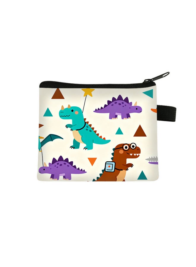 New Cartoon Dinosaur Coin Purse For Kids, Mini Cute Storage Wallet, Short Portable Key Card Holder