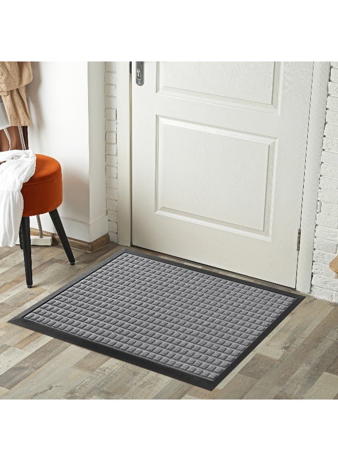 Restaurantware حصيرة أرضية مريحة 36 × 24 بوصة، حصيرة خارجية ويفل - غير قابلة للانزلاق، خلفية غير زلقة، حصيرة مدخل بولي بروبيلين رمادية، لا تتلطخ، قوية التحمل - Image 3